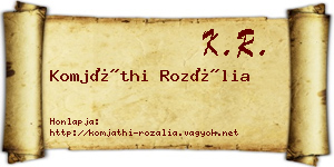 Komjáthi Rozália névjegykártya