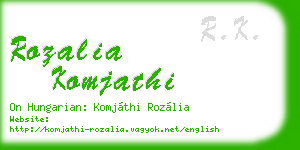 rozalia komjathi business card